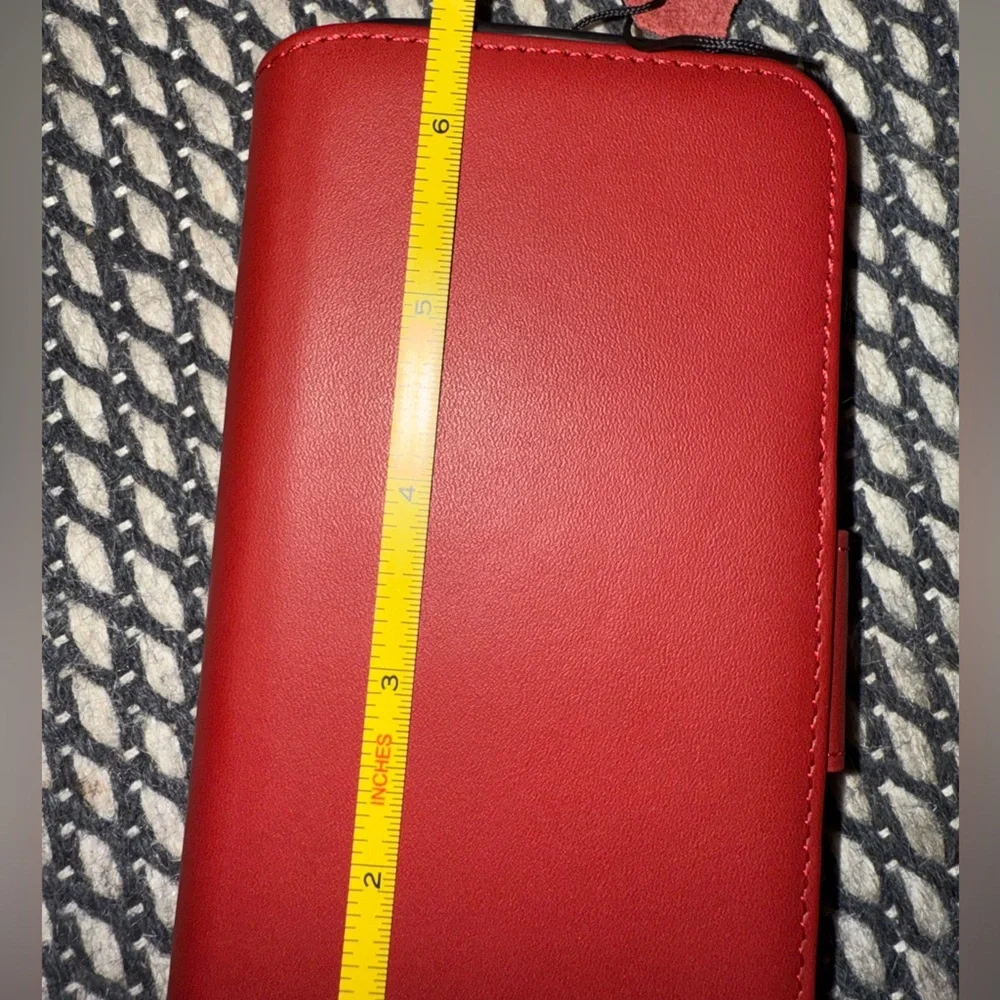 WENSELLE Luxury Red Leather Wallet Phone Case with MagSafe & Card Slots